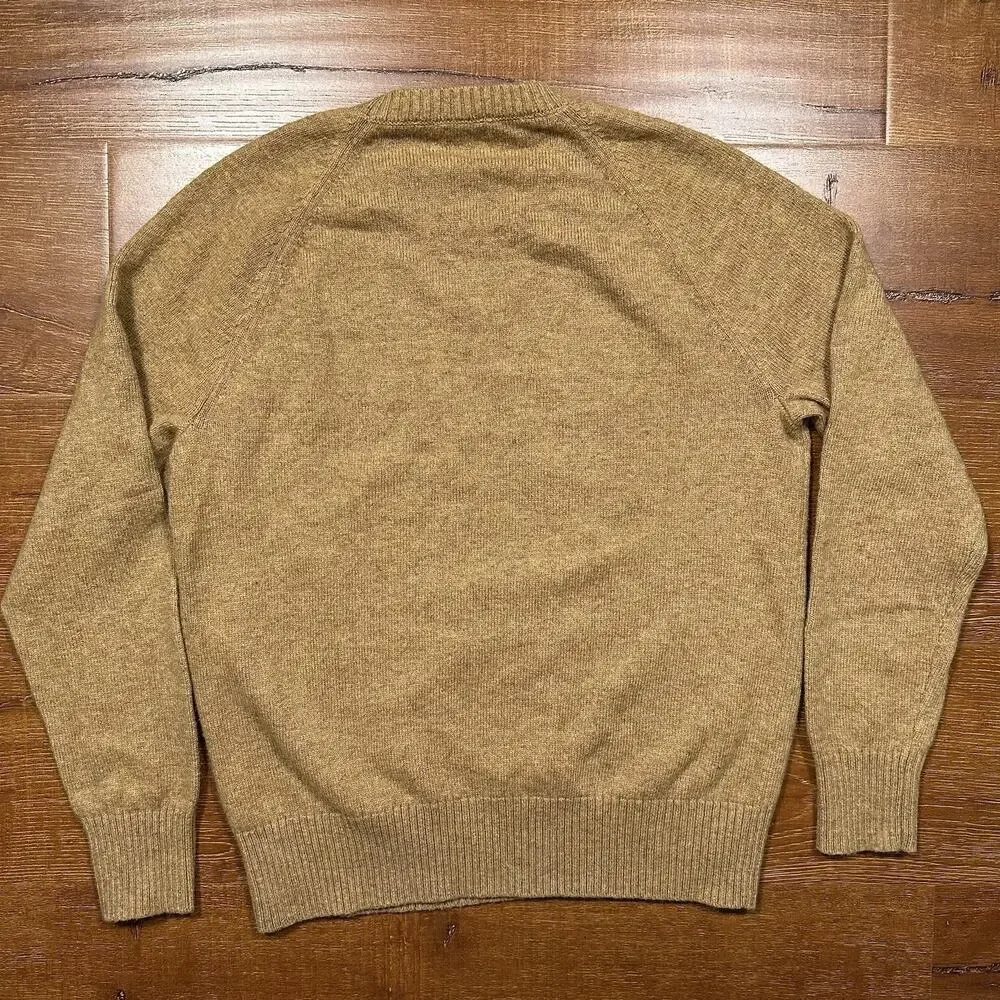 J Crew Sweatshirt Mens S Brown Oversized Lambs Wool Blend Sweater Preppy Luxury